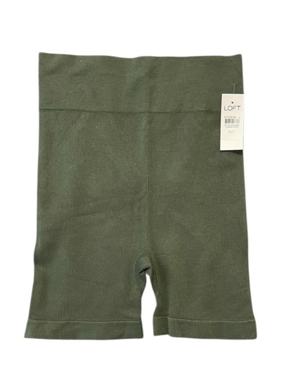 LOFT Olive High Rise Ribbed Shorts SIZE M/L